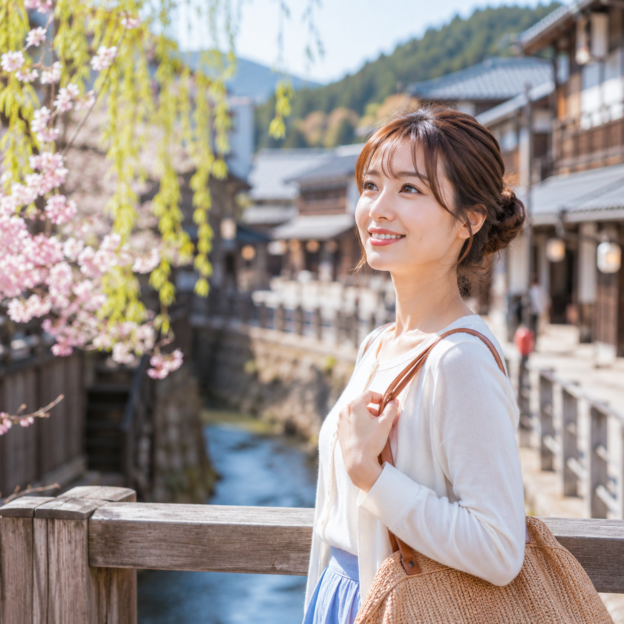 観光地を訪れる女性